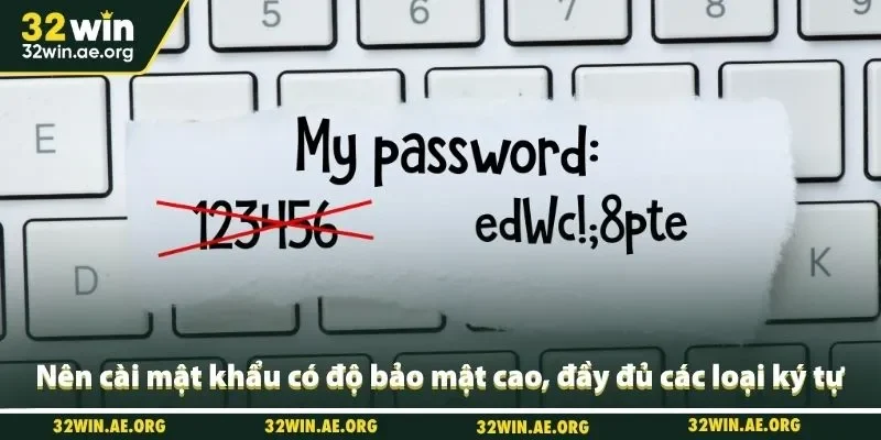 Nên cài mật khẩu có độ bảo mật cao, đầy đủ các loại ký tự